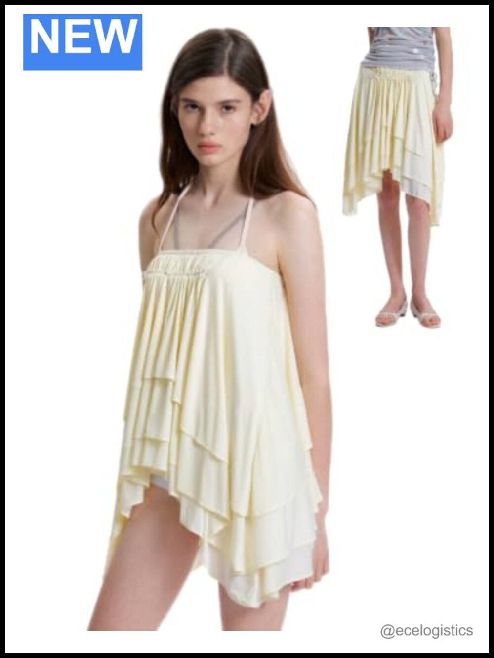 Women's 2-in-1 Mini Skirt & Tube Top Nylon Spandex Tiered